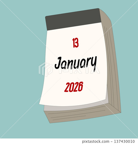 January 13. Daily Calendar icon for design. Simple design for business brochure, flyer, print media, advertisement. Easily editable 137430010