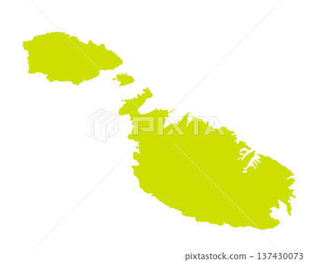 Map of Malta, sign silhouette. World Map Globe. Vector Illustration isolated on white background. Europe continent 137430073
