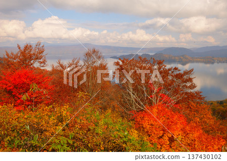 Lake Towada in late autumn as seen from the Hakko Pass Observatory (Towada City, Aomori Prefecture) Lake Towada in late autumn as seen from the Hakko Pass Observatory (Towada City, Aomori Prefecture) 137430102