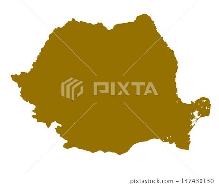 Map of Romania, sign silhouette. World Map Globe. Vector Illustration isolated on white background. Europe continent Map of Romania, sign silhouette. World Map Globe. Vector Illustration isolated on white background. Europe continent 137430130