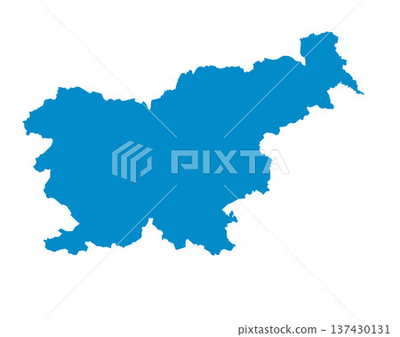 Map of Slovenia, sign silhouette. World Map Globe. Vector Illustration isolated on white background. Europe continent 137430131