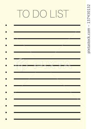 Graph paper. Printable To do list with check boxes, checklist, grid paper with color horizontal lines. Geometric pattern for school, textures, notebook, diary. Realistic lined paper blank 137430132