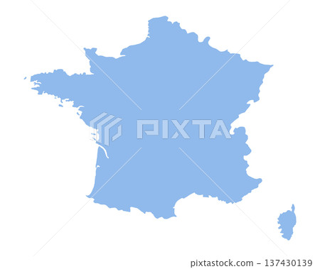 Map of France, sign silhouette. World Map Globe. Vector Illustration isolated on white background. Europe continent Map of France, sign silhouette. World Map Globe. Vector Illustration isolated on white background. Europe continent 137430139