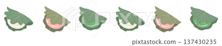 Line decoration and decorative border illustration of Kashiwamochi 137430235