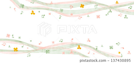 Clover and musical notes (horizontal) 137430895