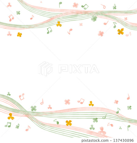 Clover and musical note (square) 137430896
