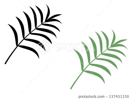 Table palm leaf icon set Table palm leaf icon set 137431150