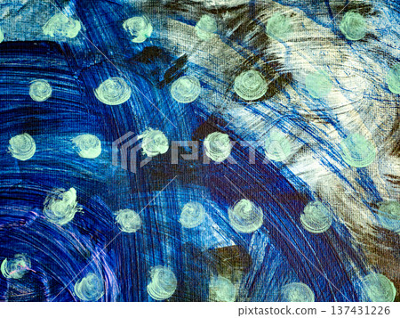 Abstract Impressionist Paint Texture in Blue Green and Yellow Tones Abstract Impressionist Paint Texture in Blue Green and Yellow Tones 137431226