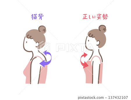 一個姿勢筆直、彎腰的女人的插圖集 一個姿勢筆直、彎腰的女人的插圖集 137432107