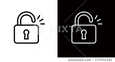 掛鎖解鎖圖標，安全系統，加密，網路安全相關圖標 137432382