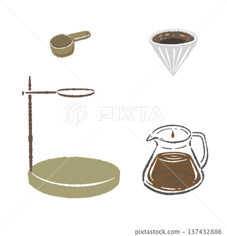 咖啡滴濾設備的插圖 咖啡滴濾設備的插圖 137432886