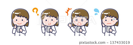 一位女性「藥劑師」正在使用智慧型手機 137433019