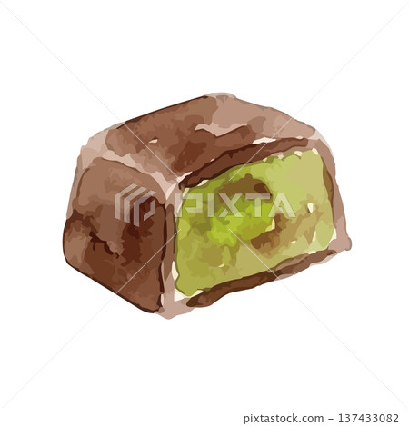 Watercolor style Dubai chocolate illustration 137433082