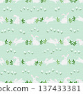Cute rabbits animals on springtime seamless pattern for decorative,kid product,fashion,fabric,textile,wallpaper and all print 137433381