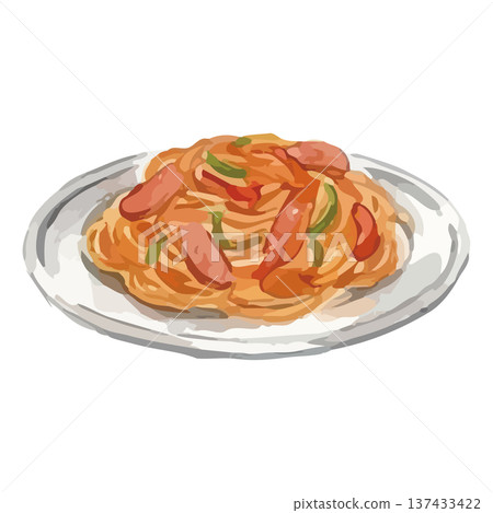 那不勒斯水彩風格插畫 那不勒斯水彩風格插畫 137433422