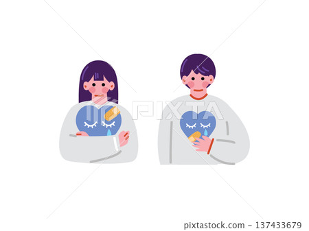 Illustration of a man and woman suffering from mental illness 137433679