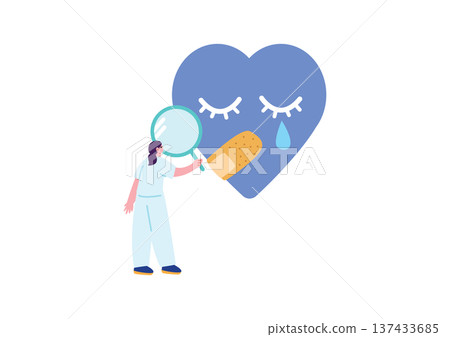 Illustration of a psychiatrist treating mental illness Illustration of a psychiatrist treating mental illness 137433685