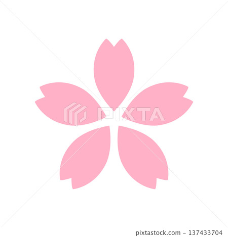 Simple pink cherry blossom icon 137433704