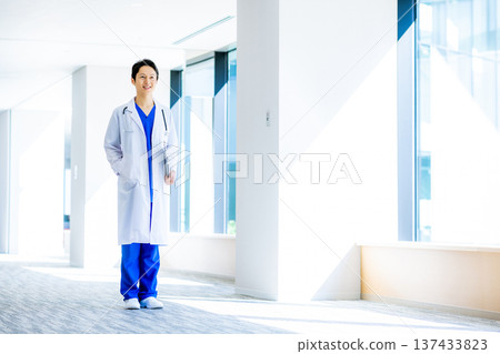 Young doctor working in a hospital 137433823