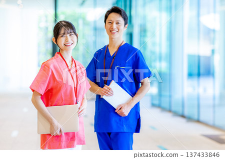 Young doctors and nurses working in hospitals 137433846