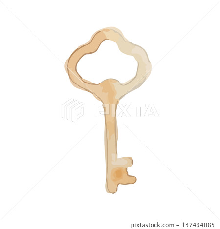 Watercolor style key illustration 137434085