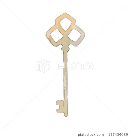 Watercolor style key illustration 137434089