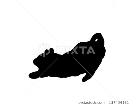 Stretching cat silhouette 137434181