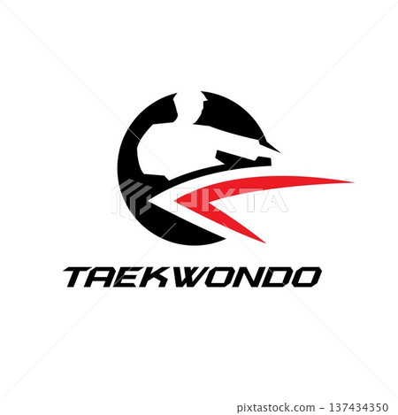 circle taekwondo kick logo element  icon  vector concept 137434350