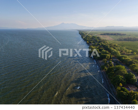 Nicaragua natural landscape with mombacho volcano Nicaragua natural landscape with mombacho volcano 137434440