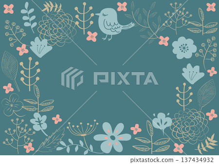 斯堪的納維亞風格的花框 137434932