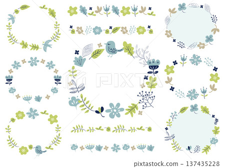 北歐風格花卉相框套裝 北歐風格花卉相框套裝 137435228