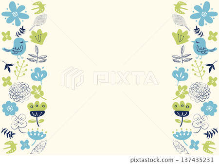 Scandinavian style floral frame Scandinavian style floral frame 137435231