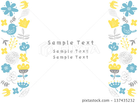 Scandinavian style floral frame Scandinavian style floral frame 137435232