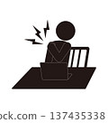 因伏案工作而肩膀僵硬的人的圖標 137435338
