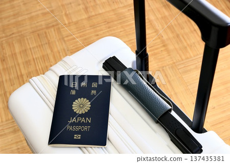 隨身行李箱和護照，海外旅行，海外商務旅行 137435381