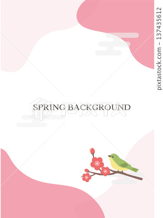 Spring background illustration Spring banner Bush warbler and cherry blossoms Bush warbler and plum blossom frame Spring background illustration Spring banner Bush warbler and cherry blossoms Bush warbler and plum blossom frame 137435612