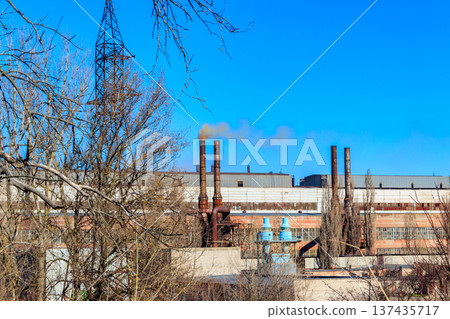 Industrial view of the old factory Industrial view of the old factory 137435717