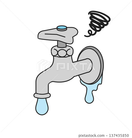 Simple illustration_water supply failure/faucet 137435850