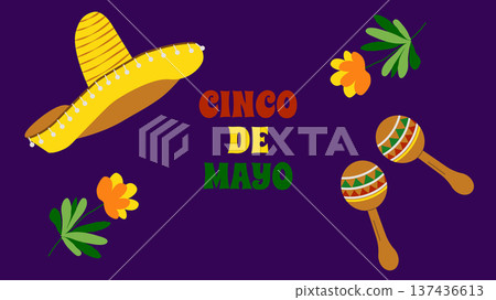 Cinco de Mayo holiday Festive Fiesta Parade. For ads web design marketing visuals. Vector illustration. Cinco de Mayo holiday Festive Fiesta Parade. For ads web design marketing visuals. Vector illustration. 137436613