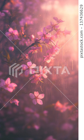 櫻花雨，動漫風格 137436629