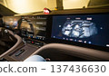Modern car interior with touch screens.  137436630