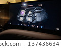 Modern car interior with touch screens.  137436634