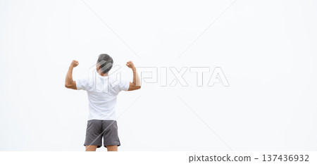 Fist pump, back view Fist pump, back view 137436932