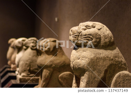 Exhibition of ancient stone carving art in Luoyang Museum in Henan province, China 137437149
