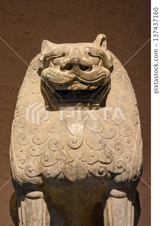 Exhibition of ancient stone carving art in Luoyang Museum in Henan province, China 137437160