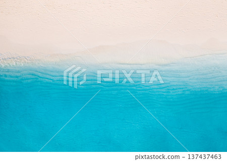 Relaxing tropical aerial beach with waves surf turquoise lagoon coastline summer vacation holiday bright peaceful seaside top view drone inspiring landscape Relaxing tropical aerial beach with waves surf turquoise lagoon coastline summer vacation holiday bright peaceful seaside top view drone inspiring landscape 137437463
