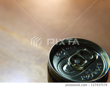 A close-up of the pull tab of a can of coffee 137437574