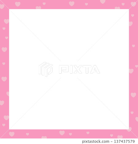 Pink square frame with pink heart pattern for Valentine's Day, card print, polaroid photo, ad template, poster, book cover, notepad, sticky note, memo, banner, border, postcard, standee, paper design Pink square frame with pink heart pattern for Valentine's Day, card print, polaroid photo, ad template, poster, book cover, notepad, sticky note, memo, banner, border, postcard, standee, paper design 137437579