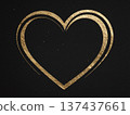 簡約奢華的金色心形背景 137437661