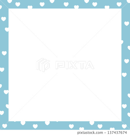 Blue square frame with white heart pattern for Valentine's Day, card print, polaroid photo, ad template, poster, book cover, notepad, sticky note, memo, banner, border, postcard, standee, paper design Blue square frame with white heart pattern for Valentine's Day, card print, polaroid photo, ad template, poster, book cover, notepad, sticky note, memo, banner, border, postcard, standee, paper design 137437674
